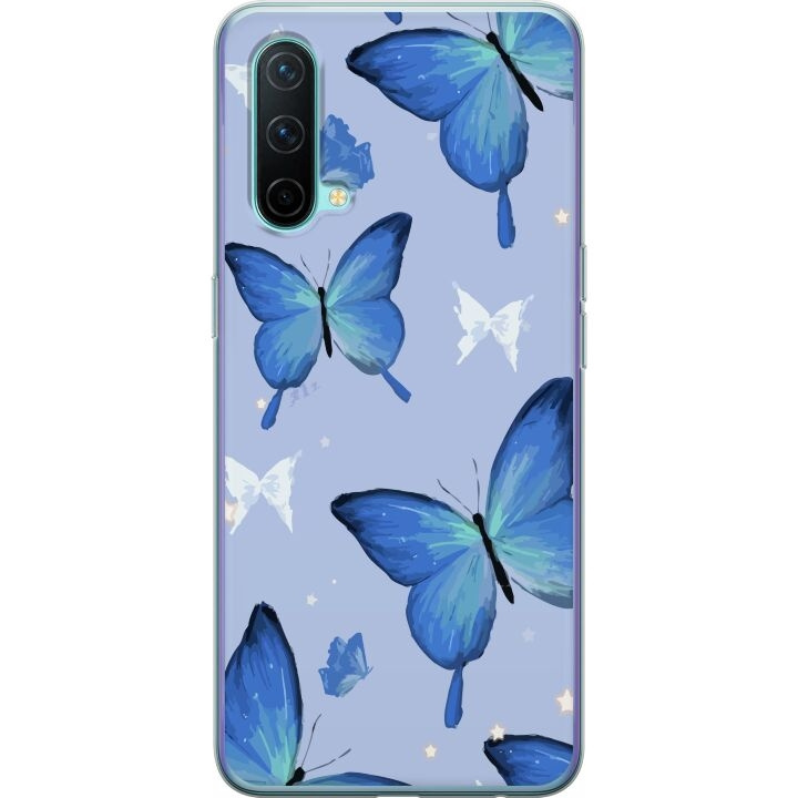 Mobile case for OnePlus Nord CE 5G with Blue butterflies design in the group SMARTPHONE & TABLETS / Phone cases / OnePlus at TP E-commerce Nordic AB (A57597)