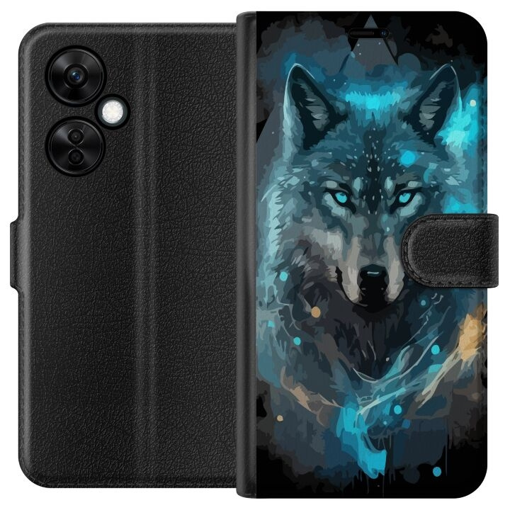 Wallet case for OnePlus Nord CE3 with Wolf design in the group SMARTPHONE & TABLETS / Phone cases / OnePlus at TP E-commerce Nordic AB (A57667)