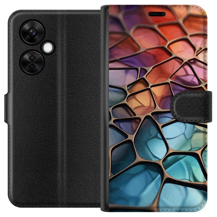 Wallet case for OnePlus Nord CE3 with Metallic pattern design in the group SMARTPHONE & TABLETS / Phone cases / OnePlus at TP E-commerce Nordic AB (A57672)