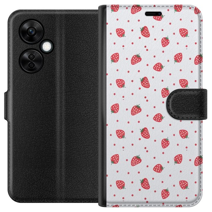 Wallet case for OnePlus Nord CE3 with Strawberries design in the group SMARTPHONE & TABLETS / Phone cases / OnePlus at TP E-commerce Nordic AB (A57679)