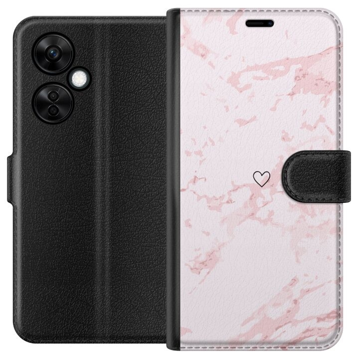 Wallet case for OnePlus Nord CE3 with Pink Heart design in the group SMARTPHONE & TABLETS / Phone cases / OnePlus at TP E-commerce Nordic AB (A57685)