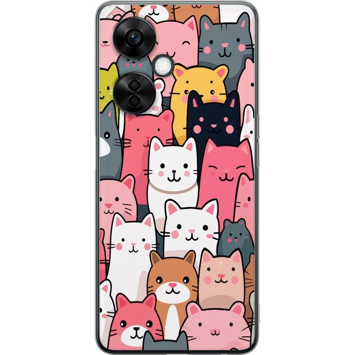 Mobile case for OnePlus Nord CE3 with Cat pattern design in the group SMARTPHONE & TABLETS / Phone cases / OnePlus at TP E-commerce Nordic AB (A57697)