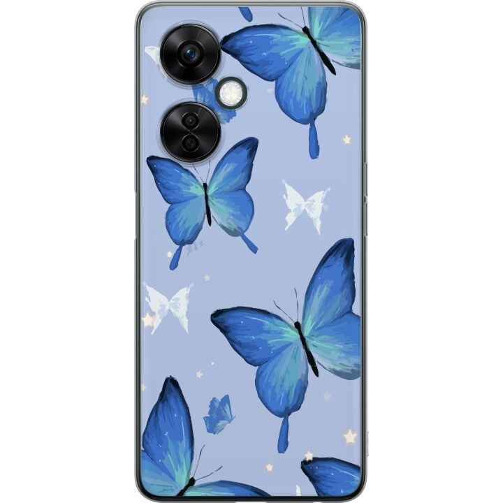 Mobile case for OnePlus Nord CE3 with Blue butterflies design in the group SMARTPHONE & TABLETS / Phone cases / OnePlus at TP E-commerce Nordic AB (A57705)