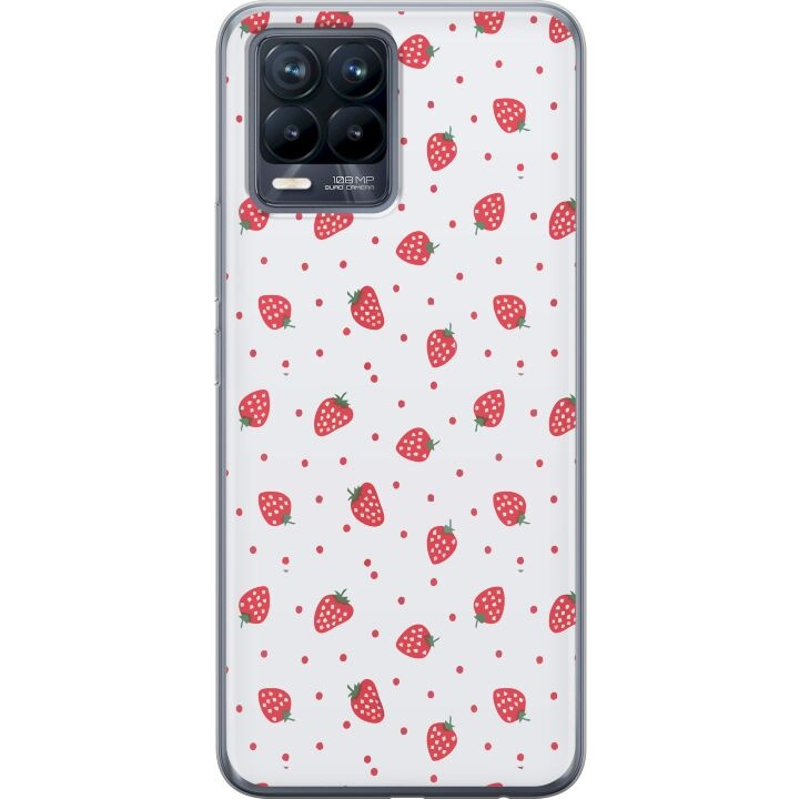 Mobile case for Realme 8 with Strawberries design in the group SMARTPHONE & TABLETS / Phone cases / Realme at TP E-commerce Nordic AB (A57976)