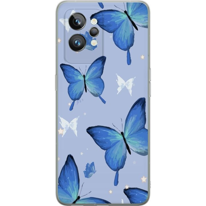 Mobile case for Realme GT2 Pro with Blue butterflies design in the group SMARTPHONE & TABLETS / Phone cases / Realme at TP E-commerce Nordic AB (A58056)