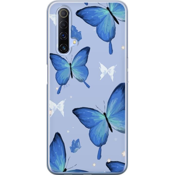 Mobile case for Realme X50 5G with Blue butterflies design in the group SMARTPHONE & TABLETS / Phone cases / Realme at TP E-commerce Nordic AB (A58137)