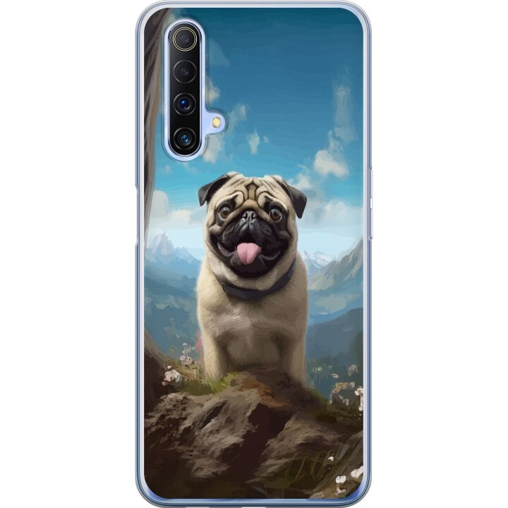 Mobile case for Realme X50 5G with Happy Dog design in the group SMARTPHONE & TABLETS / Phone cases / Realme at TP E-commerce Nordic AB (A58139)