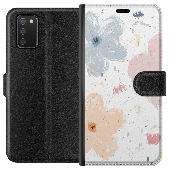 Wallet case for Samsung Galaxy A02s with Flowers design in the group SMARTPHONE & TABLETS / Phone cases / Samsung at TP E-commerce Nordic AB (A58160)