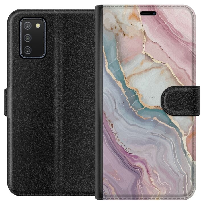 Wallet case for Samsung Galaxy A02s with Marble design in the group SMARTPHONE & TABLETS / Phone cases / Samsung at TP E-commerce Nordic AB (A58170)