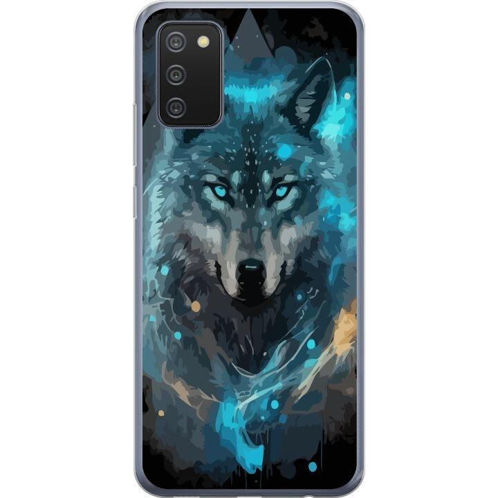 Mobile case for Samsung Galaxy A02s with Wolf design in the group SMARTPHONE & TABLETS / Phone cases / Samsung at TP E-commerce Nordic AB (A58180)