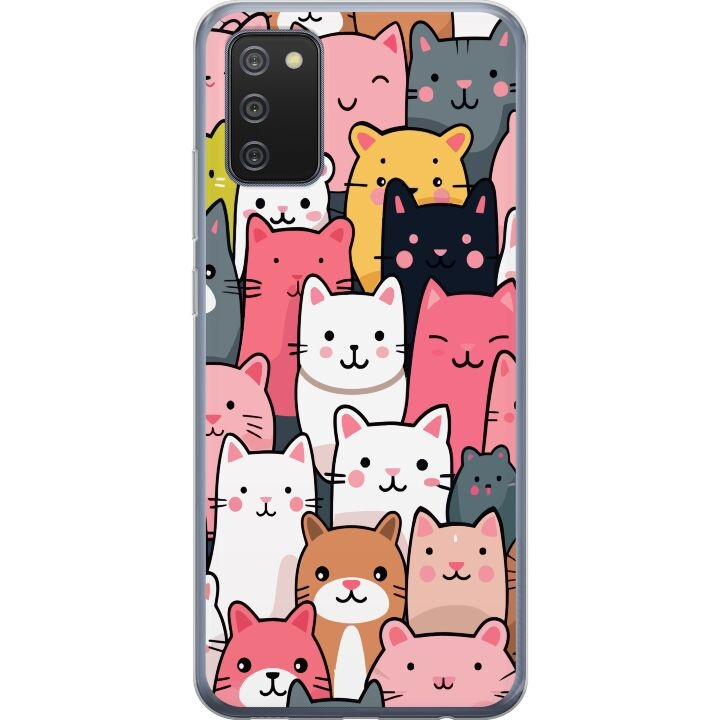 Mobile case for Samsung Galaxy A02s with Cat pattern design in the group SMARTPHONE & TABLETS / Phone cases / Samsung at TP E-commerce Nordic AB (A58183)