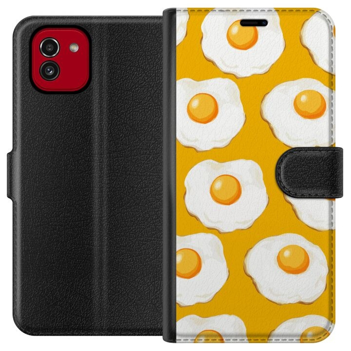 Wallet case for Samsung Galaxy A03 with Fried egg design in the group SMARTPHONE & TABLETS / Phone cases / Samsung at TP E-commerce Nordic AB (A58204)