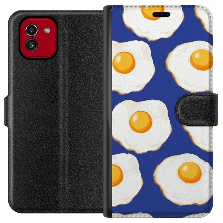 Wallet case for Samsung Galaxy A03 with Fried eggs design in the group SMARTPHONE & TABLETS / Phone cases / Samsung at TP E-commerce Nordic AB (A58208)