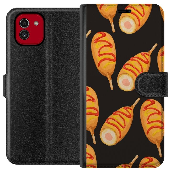 Wallet case for Samsung Galaxy A03 with Chicken drumstick design in the group SMARTPHONE & TABLETS / Phone cases / Samsung at TP E-commerce Nordic AB (A58211)