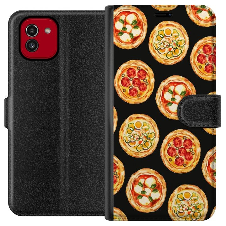 Wallet case for Samsung Galaxy A03 with Pizza design in the group SMARTPHONE & TABLETS / Phone cases / Samsung at TP E-commerce Nordic AB (A58215)