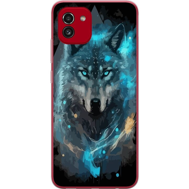 Mobile case for Samsung Galaxy A03 with Wolf design in the group SMARTPHONE & TABLETS / Phone cases / Samsung at TP E-commerce Nordic AB (A58234)