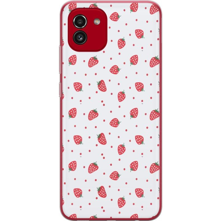 Mobile case for Samsung Galaxy A03 with Strawberries design in the group SMARTPHONE & TABLETS / Phone cases / Samsung at TP E-commerce Nordic AB (A58246)