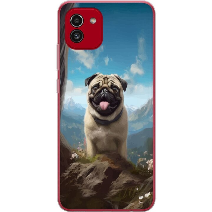 Mobile case for Samsung Galaxy A03 with Happy Dog design in the group SMARTPHONE & TABLETS / Phone cases / Samsung at TP E-commerce Nordic AB (A58247)