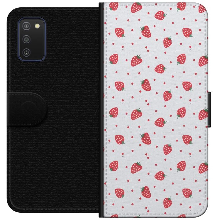 Wallet case for Samsung Galaxy A03s with Strawberries design in the group SMARTPHONE & TABLETS / Phone cases / Samsung at TP E-commerce Nordic AB (A58273)