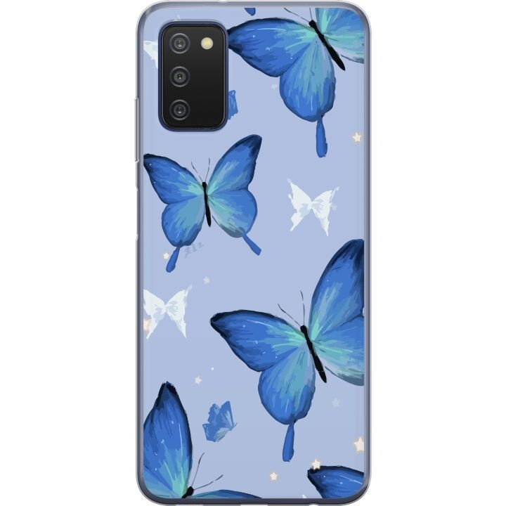 Mobile case for Samsung Galaxy A03s with Blue butterflies design in the group SMARTPHONE & TABLETS / Phone cases / Samsung at TP E-commerce Nordic AB (A58299)