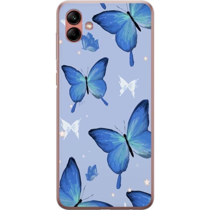 Mobile case for Samsung Galaxy A04 with Blue butterflies design in the group SMARTPHONE & TABLETS / Phone cases / Samsung at TP E-commerce Nordic AB (A58326)