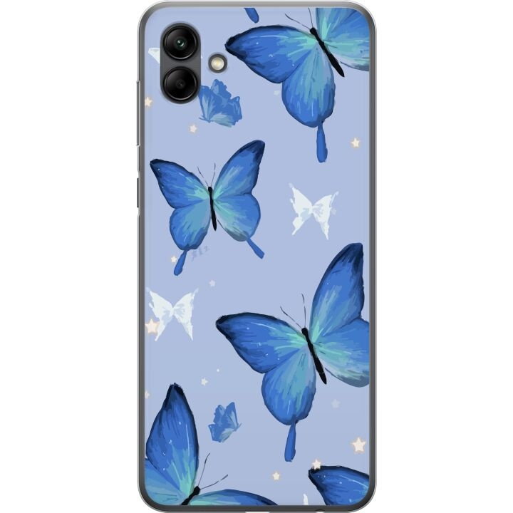 Mobile case for Samsung Galaxy A05 with Blue butterflies design in the group SMARTPHONE & TABLETS / Phone cases / Samsung at TP E-commerce Nordic AB (A58407)