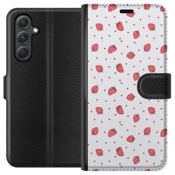 Wallet case for Samsung Galaxy A05s with Strawberries design in the group SMARTPHONE & TABLETS / Phone cases / Samsung at TP E-commerce Nordic AB (A58435)