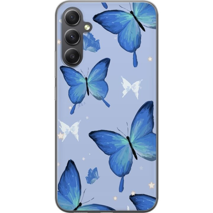 Mobile case for Samsung Galaxy A05s with Blue butterflies design in the group SMARTPHONE & TABLETS / Phone cases / Samsung at TP E-commerce Nordic AB (A58461)