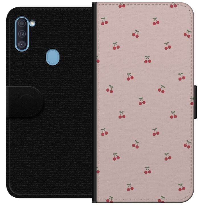 Wallet case for Samsung Galaxy A11 with Cherry design in the group SMARTPHONE & TABLETS / Phone cases / Samsung at TP E-commerce Nordic AB (A58533)