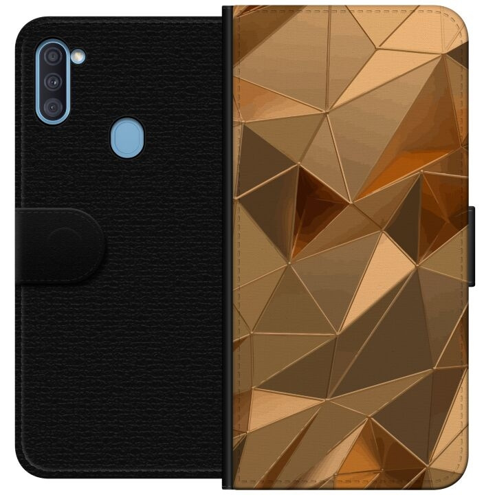 Wallet case for Samsung Galaxy A11 with 3D Gold design in the group SMARTPHONE & TABLETS / Phone cases / Samsung at TP E-commerce Nordic AB (A58550)