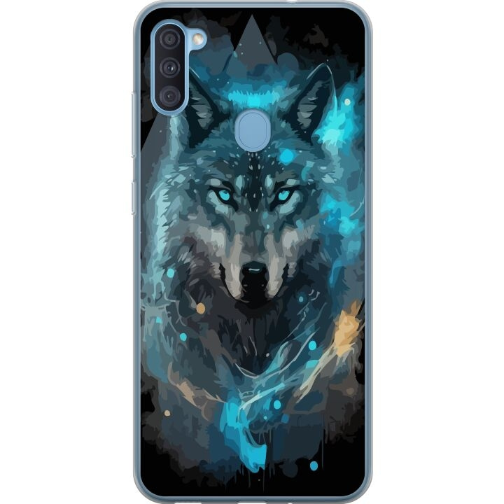 Mobile case for Samsung Galaxy A11 with Wolf design in the group SMARTPHONE & TABLETS / Phone cases / Samsung at TP E-commerce Nordic AB (A58558)