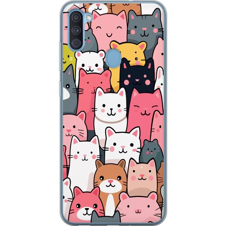 Mobile case for Samsung Galaxy A11 with Cat pattern design in the group SMARTPHONE & TABLETS / Phone cases / Samsung at TP E-commerce Nordic AB (A58561)