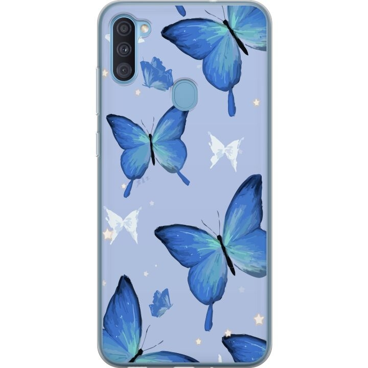 Mobile case for Samsung Galaxy A11 with Blue butterflies design in the group SMARTPHONE & TABLETS / Phone cases / Samsung at TP E-commerce Nordic AB (A58569)