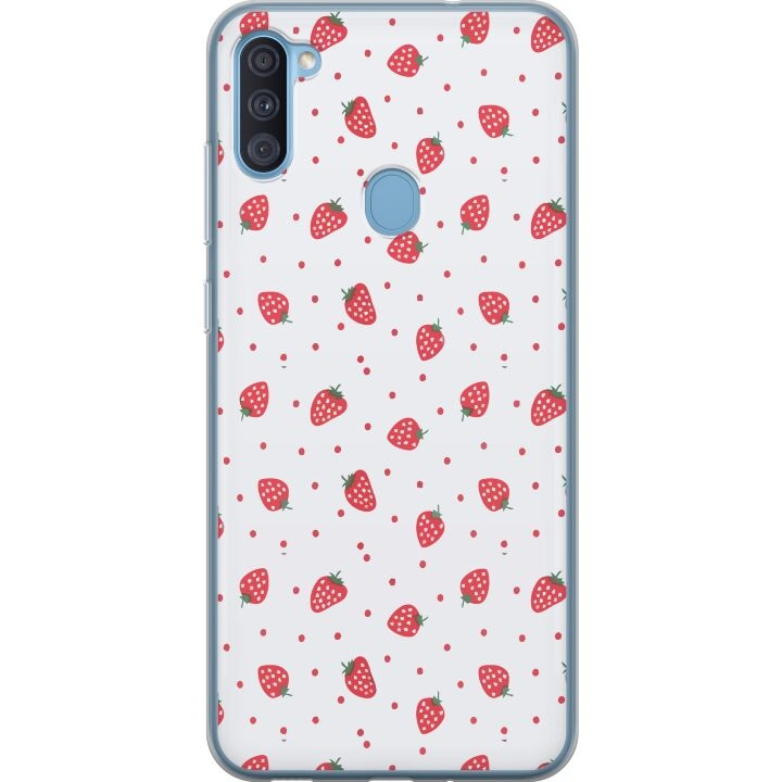 Mobile case for Samsung Galaxy A11 with Strawberries design in the group SMARTPHONE & TABLETS / Phone cases / Samsung at TP E-commerce Nordic AB (A58570)