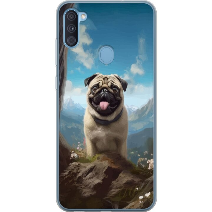 Mobile case for Samsung Galaxy A11 with Happy Dog design in the group SMARTPHONE & TABLETS / Phone cases / Samsung at TP E-commerce Nordic AB (A58571)