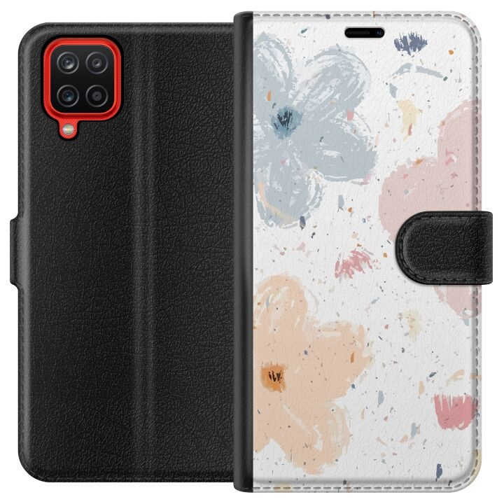 Wallet case for Samsung Galaxy A12 with Flowers design in the group SMARTPHONE & TABLETS / Phone cases / Samsung at TP E-commerce Nordic AB (A58592)