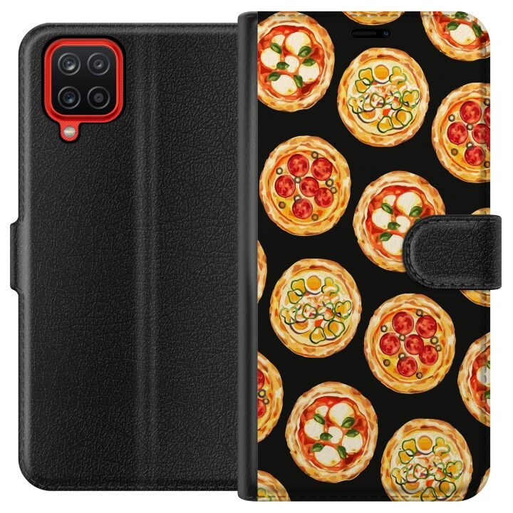 Wallet case for Samsung Galaxy A12 with Pizza design in the group SMARTPHONE & TABLETS / Phone cases / Samsung at TP E-commerce Nordic AB (A58593)