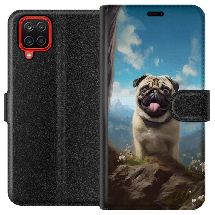 Wallet case for Samsung Galaxy A12 with Happy Dog design in the group SMARTPHONE & TABLETS / Phone cases / Samsung at TP E-commerce Nordic AB (A58598)