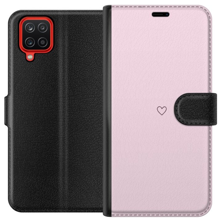 Wallet case for Samsung Galaxy A12 with Heart design in the group SMARTPHONE & TABLETS / Phone cases / Samsung at TP E-commerce Nordic AB (A58599)