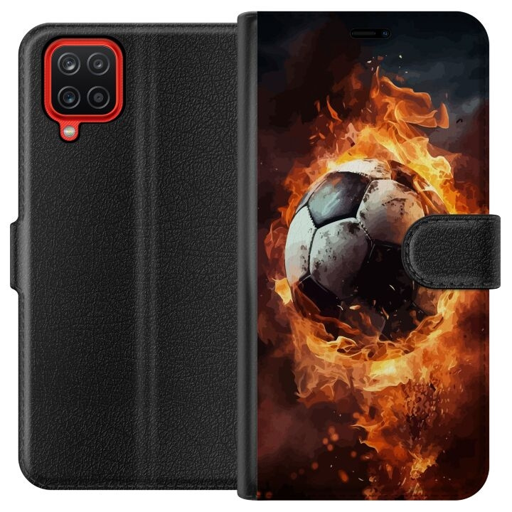 Wallet case for Samsung Galaxy A12 with Football design in the group SMARTPHONE & TABLETS / Phone cases / Samsung at TP E-commerce Nordic AB (A58601)