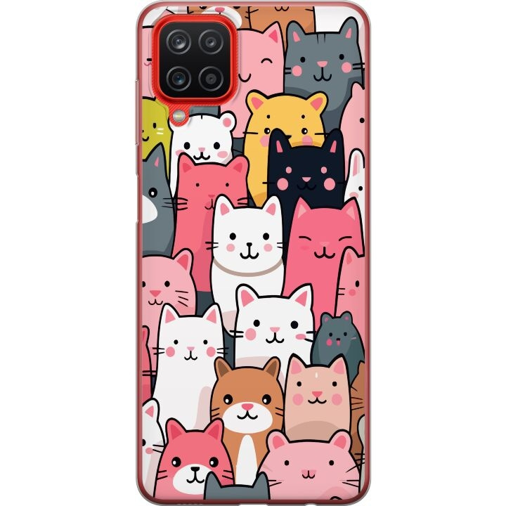 Mobile case for Samsung Galaxy A12 with Cat pattern design in the group SMARTPHONE & TABLETS / Phone cases / Samsung at TP E-commerce Nordic AB (A58615)