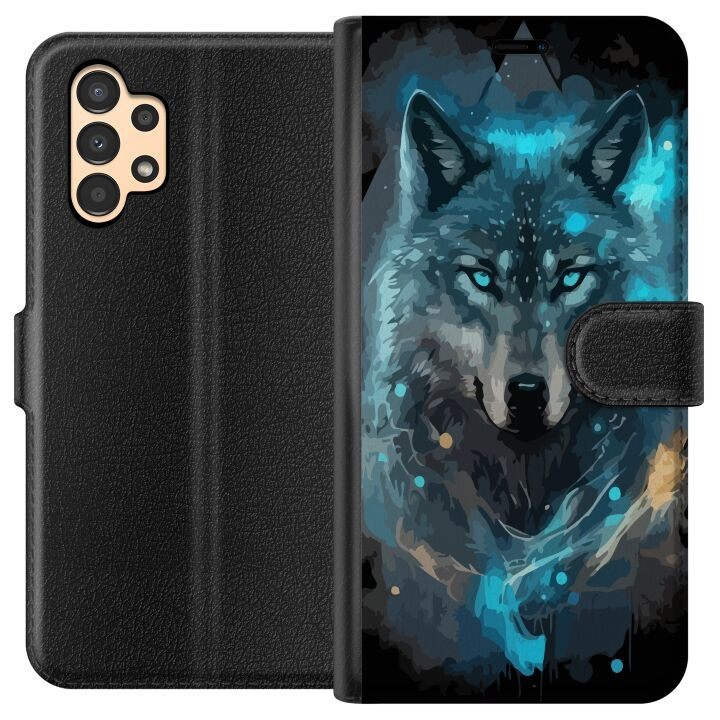 Wallet case for Samsung Galaxy A13 with Wolf design in the group SMARTPHONE & TABLETS / Phone cases / Samsung at TP E-commerce Nordic AB (A58639)