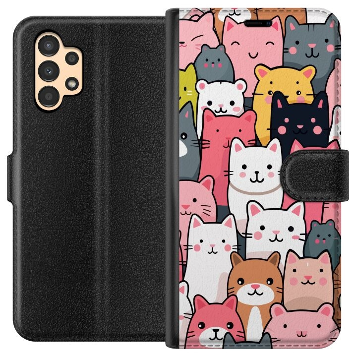 Wallet case for Samsung Galaxy A13 with Cat pattern design in the group SMARTPHONE & TABLETS / Phone cases / Samsung at TP E-commerce Nordic AB (A58642)