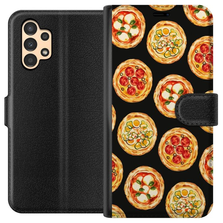 Wallet case for Samsung Galaxy A13 with Pizza design in the group SMARTPHONE & TABLETS / Phone cases / Samsung at TP E-commerce Nordic AB (A58647)