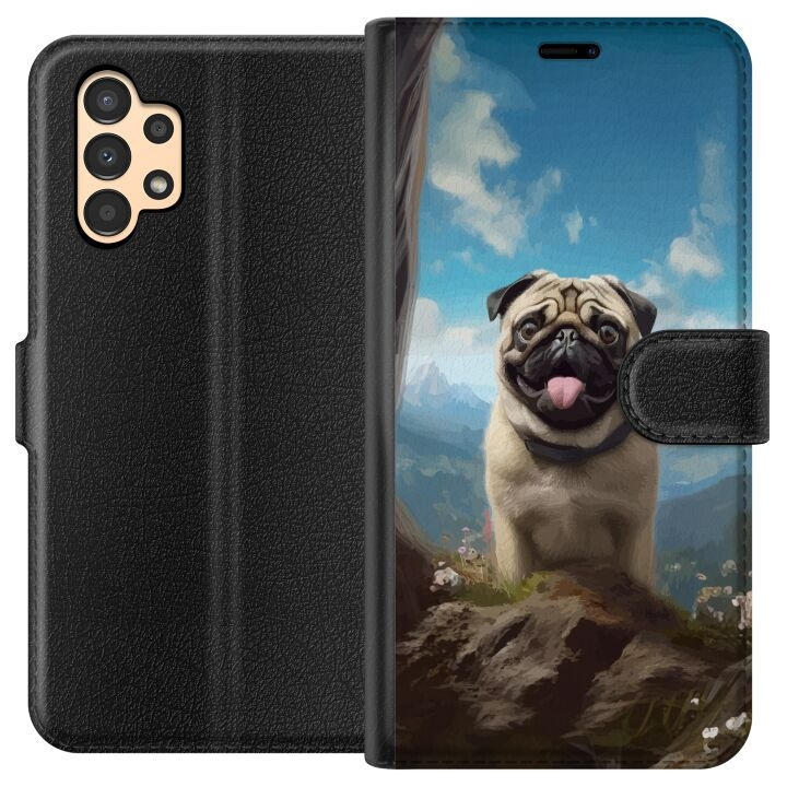 Wallet case for Samsung Galaxy A13 with Happy Dog design in the group SMARTPHONE & TABLETS / Phone cases / Samsung at TP E-commerce Nordic AB (A58652)