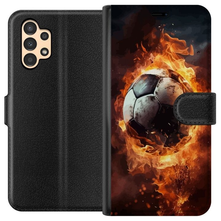 Wallet case for Samsung Galaxy A13 with Football design in the group SMARTPHONE & TABLETS / Phone cases / Samsung at TP E-commerce Nordic AB (A58655)