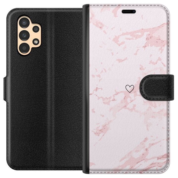 Wallet case for Samsung Galaxy A13 with Pink Heart design in the group SMARTPHONE & TABLETS / Phone cases / Samsung at TP E-commerce Nordic AB (A58657)