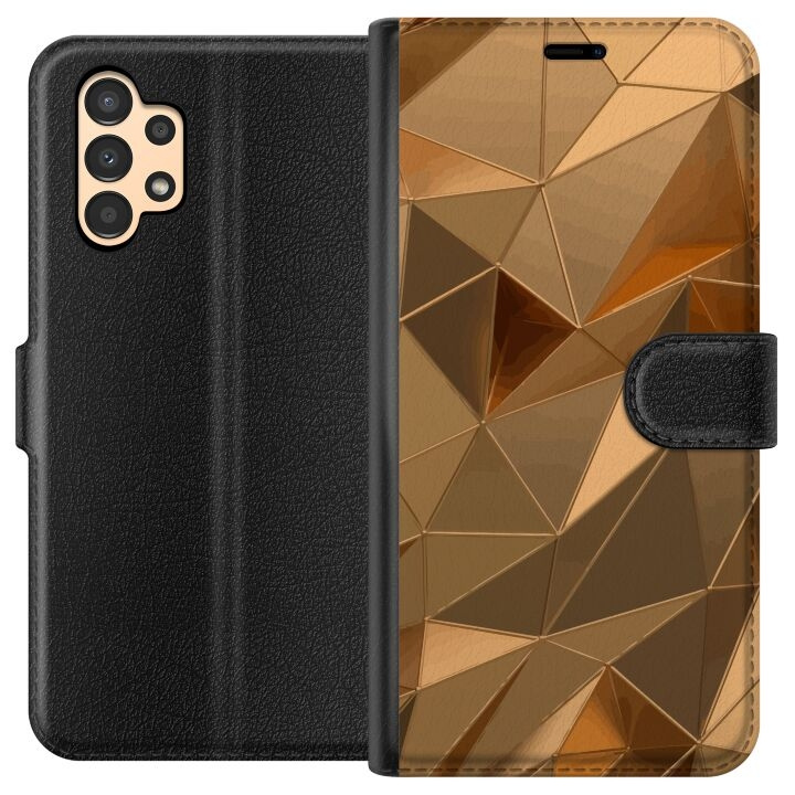 Wallet case for Samsung Galaxy A13 with 3D Gold design in the group SMARTPHONE & TABLETS / Phone cases / Samsung at TP E-commerce Nordic AB (A58658)