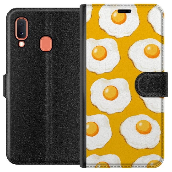 Wallet case for Samsung Galaxy A20e with Fried egg design in the group SMARTPHONE & TABLETS / Phone cases / Samsung at TP E-commerce Nordic AB (A58798)