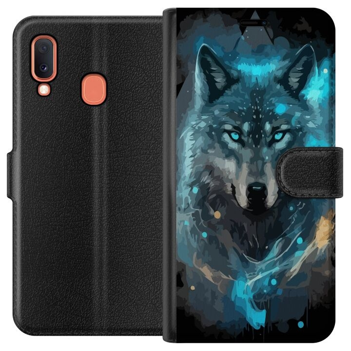 Wallet case for Samsung Galaxy A20e with Wolf design in the group SMARTPHONE & TABLETS / Phone cases / Samsung at TP E-commerce Nordic AB (A58801)